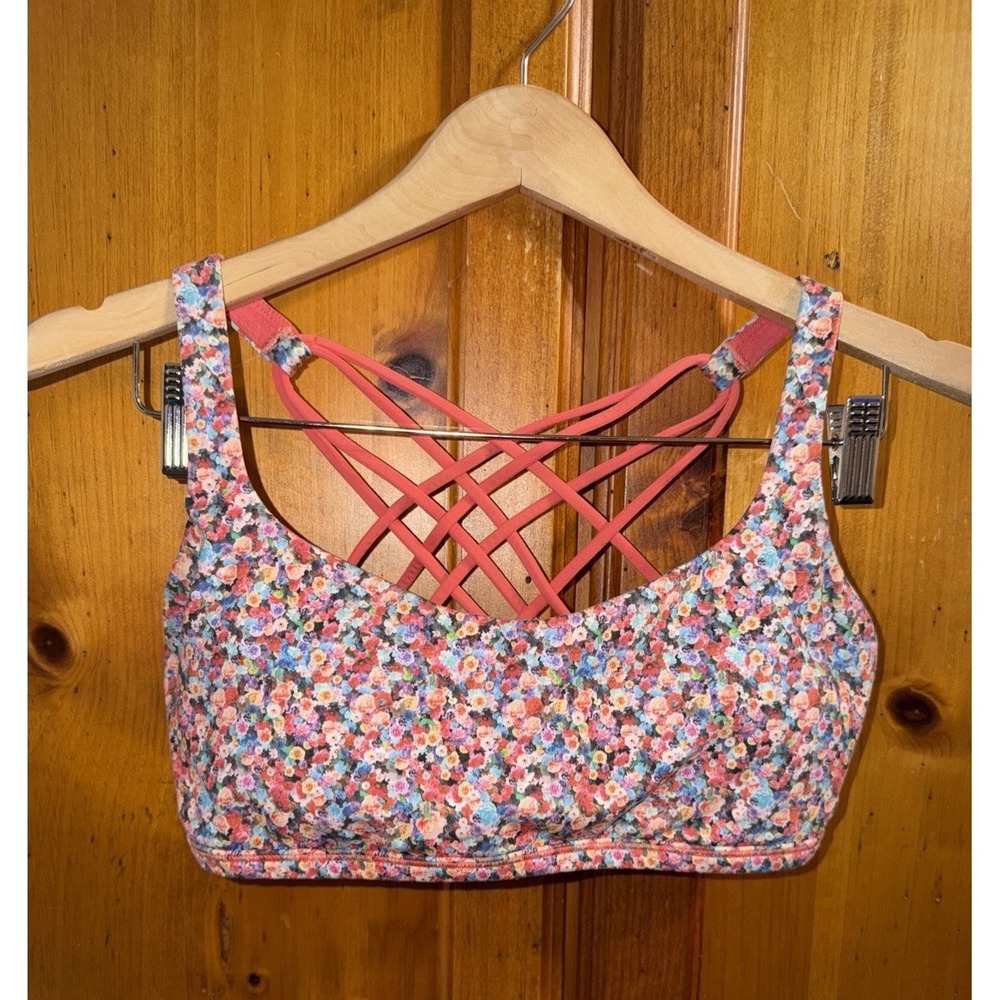 Lululemon Free To Be Wild Sports Bra Racerback Strappy Women's 10 Yoga Running